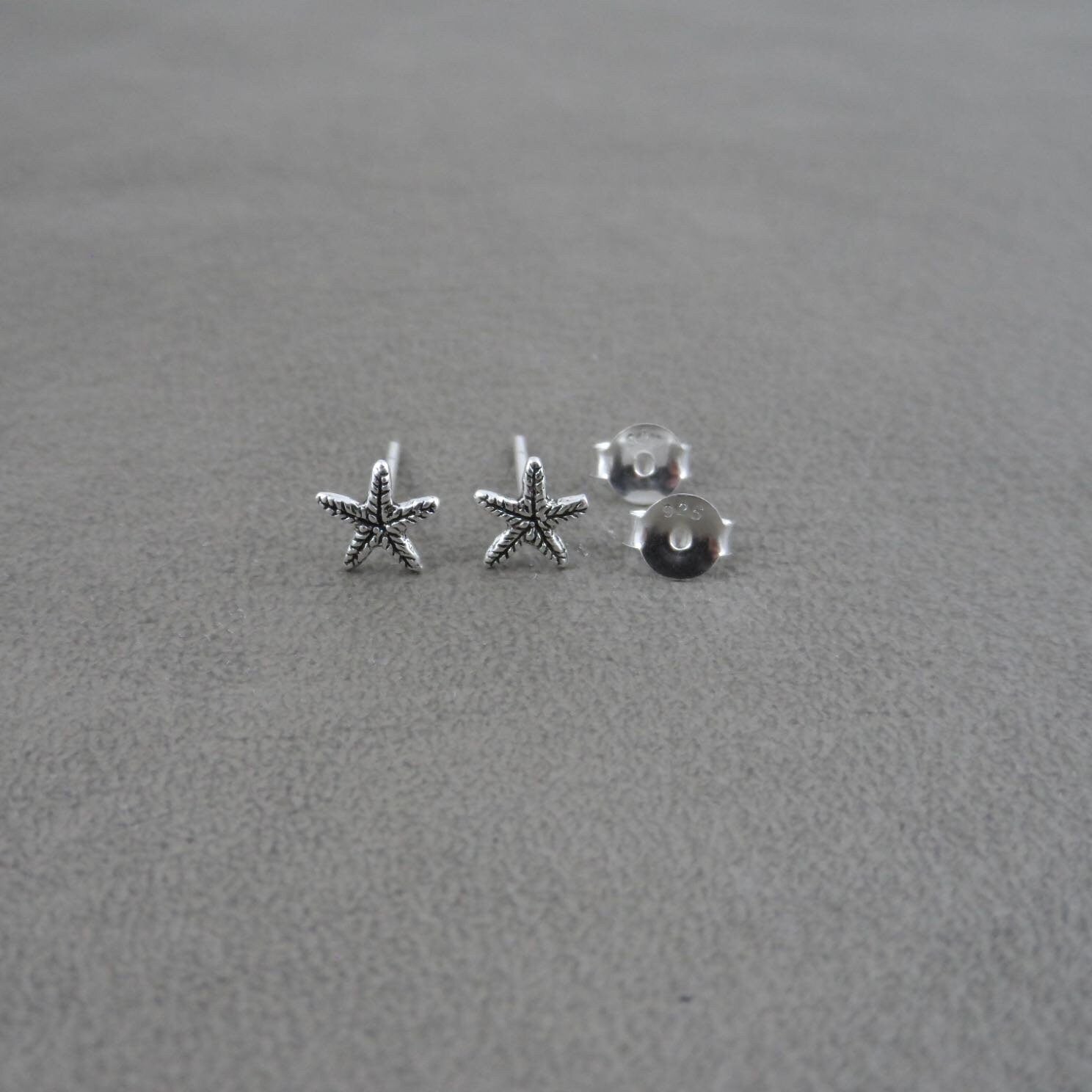Tiny Starfish Earrings In Sterling Silver, Starfish Earrings, Star Earrings, Tiny Studs, Kids Earrings, Dainty Earrings, Cartilage Stud