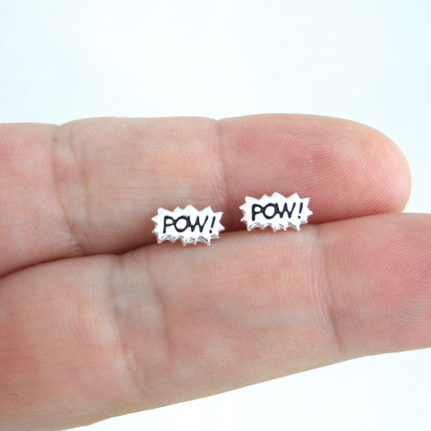 POW! Comic Book Earrings in Sterling Silver