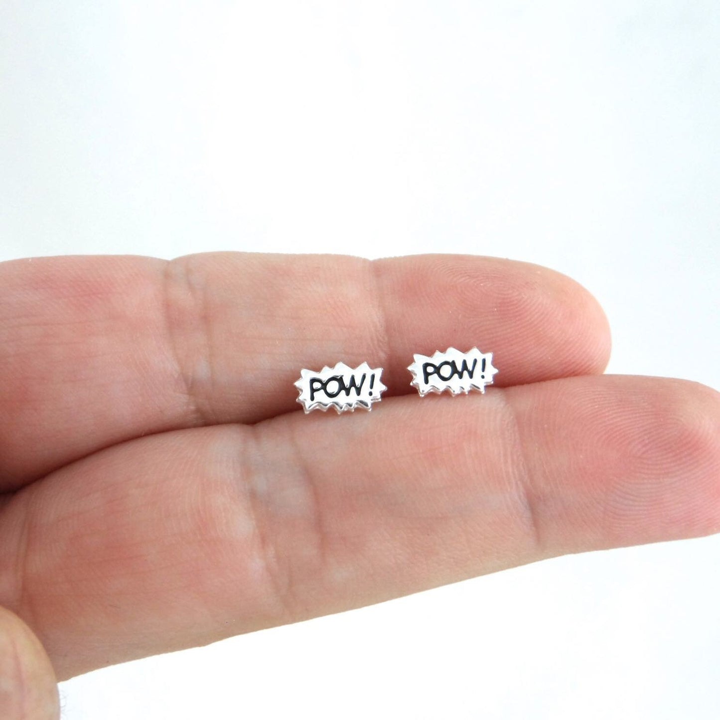 POW! Comic Book Earrings in Sterling Silver