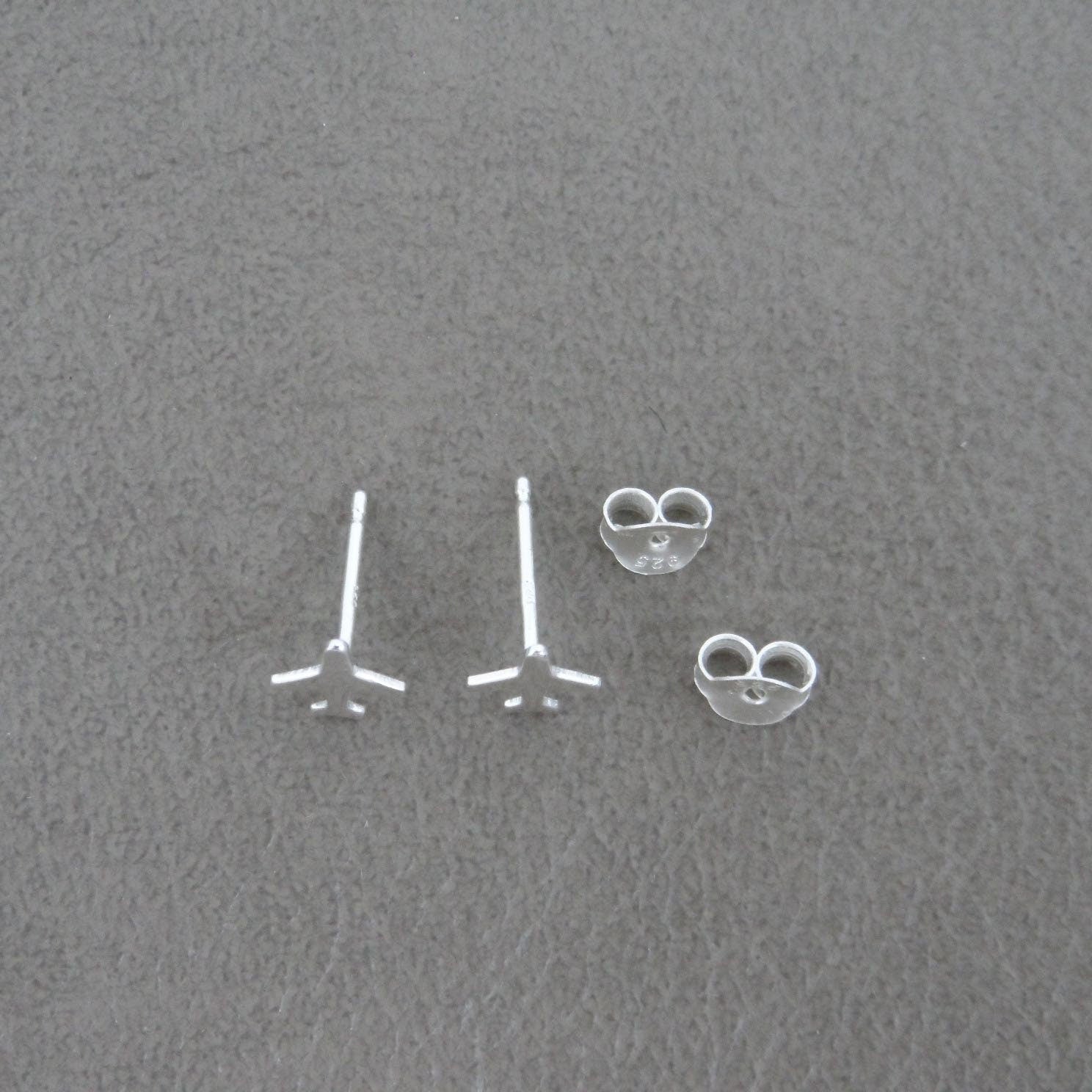 Tiny Airplane Earrings in Sterling Silver,Airplane Earrings, Plane Earrings, Silver Plane Earrings, Dainty Earrings, Kids Earrings