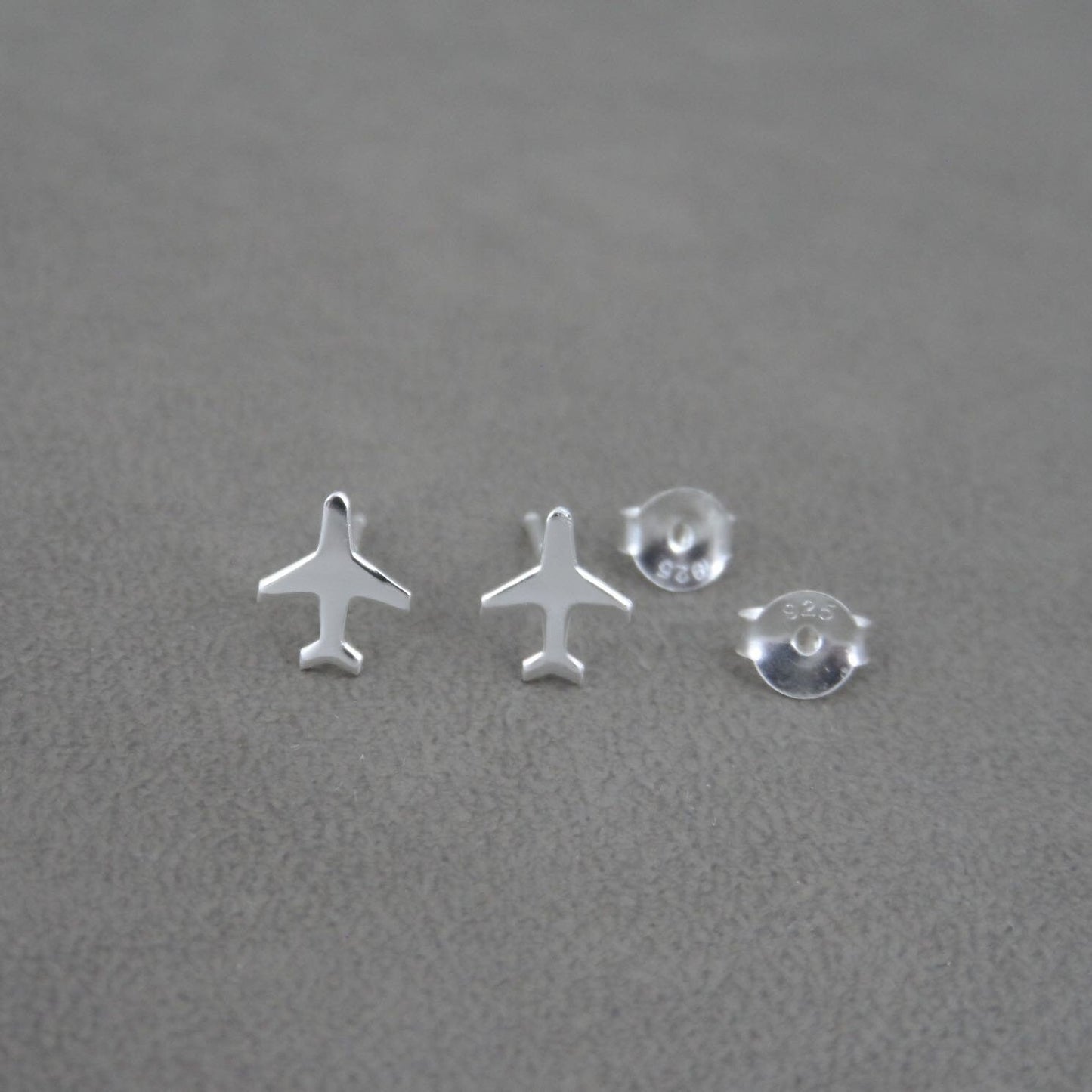 Tiny Airplane Earrings in Sterling Silver,Airplane Earrings, Plane Earrings, Silver Plane Earrings, Dainty Earrings, Kids Earrings
