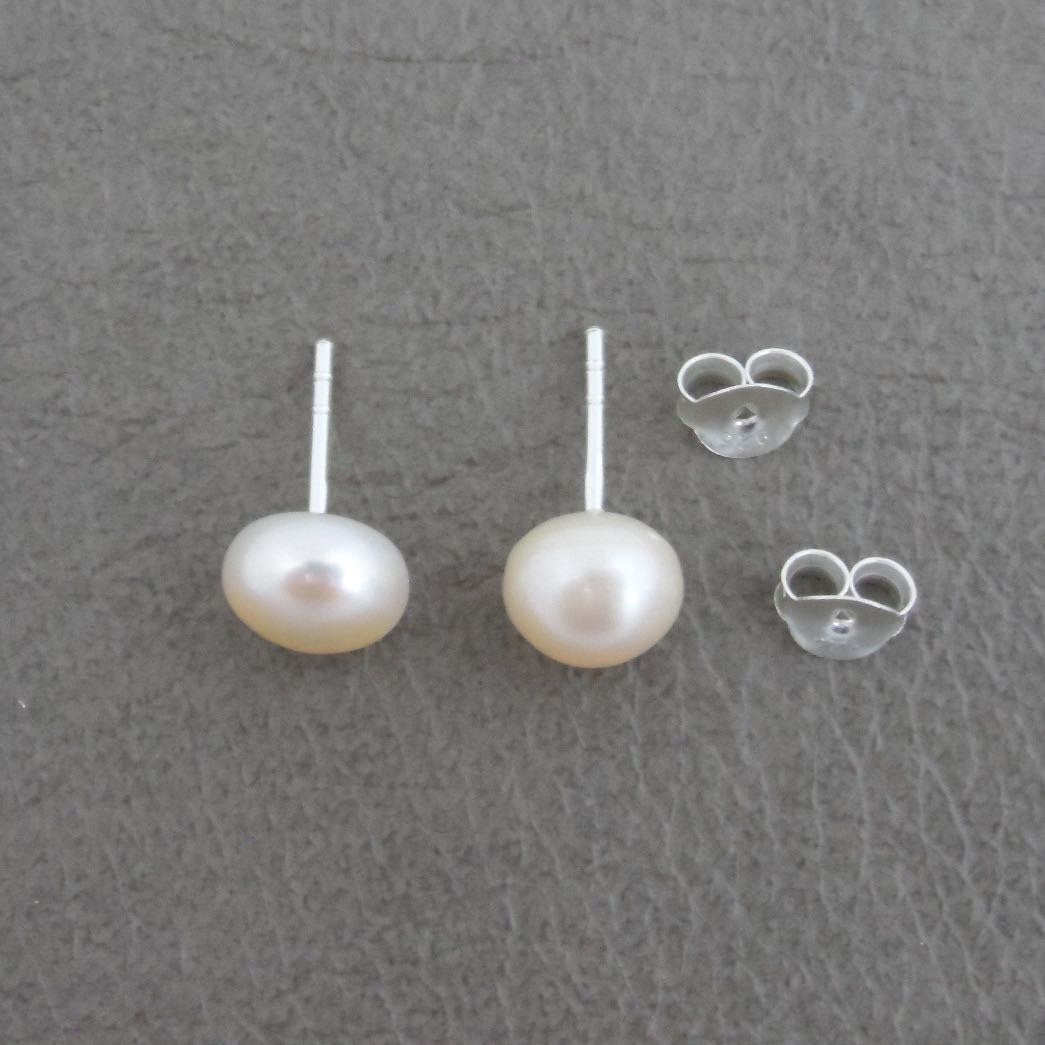 Pink Freshwater Pearl Earrings in Sterling Silver