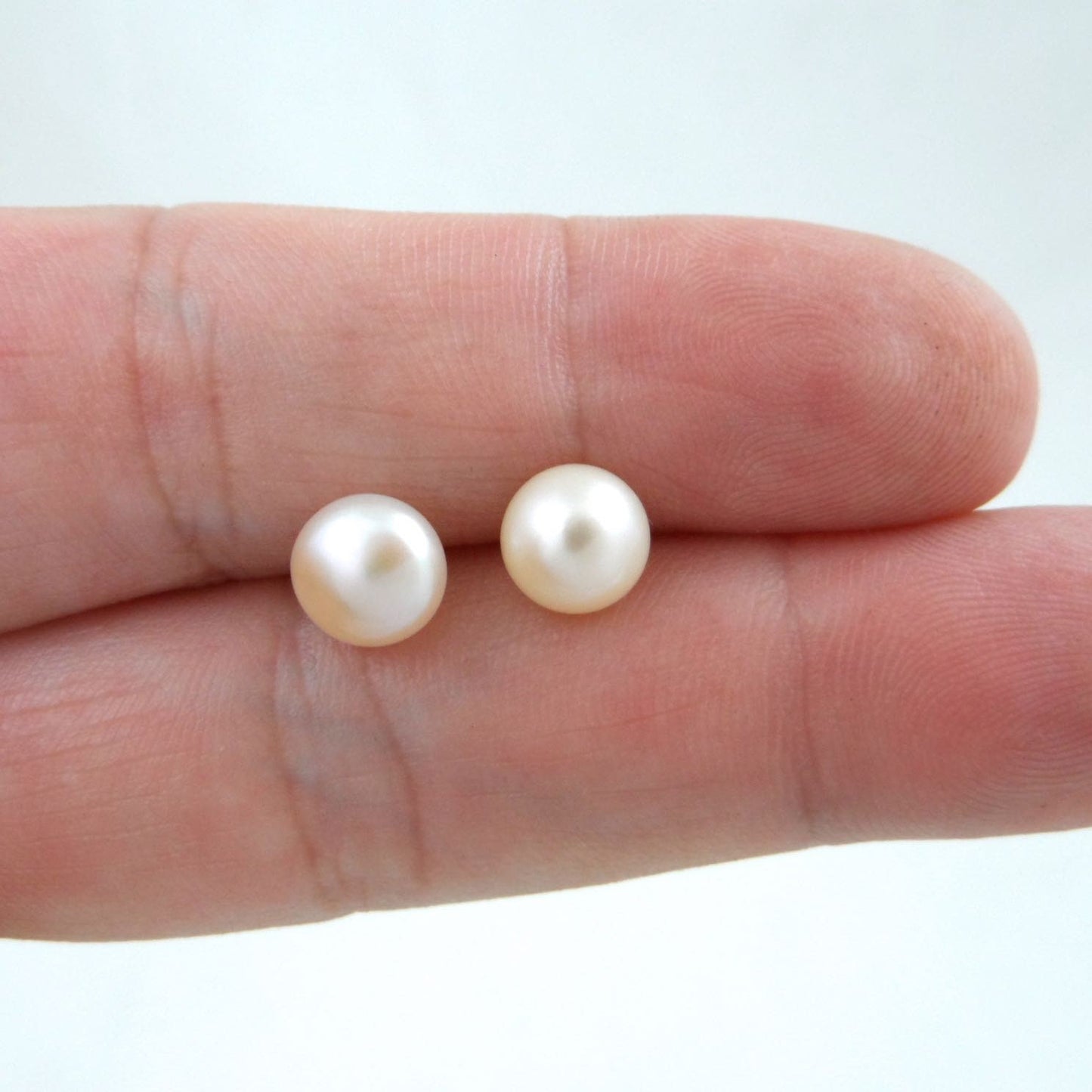 Pink Freshwater Pearl Earrings in Sterling Silver