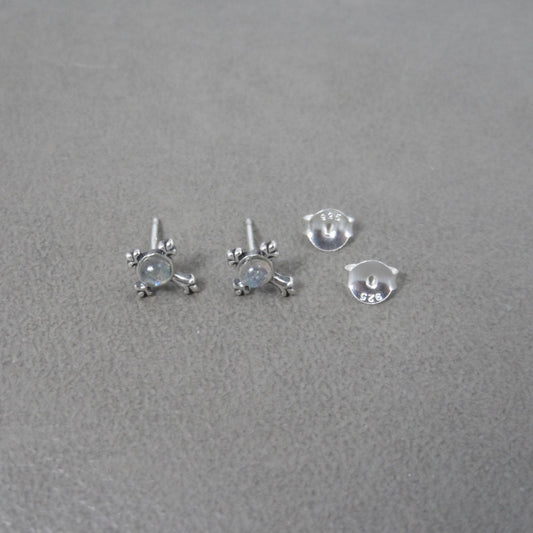 Cross Earrings in Sterling Silver-Labradorite