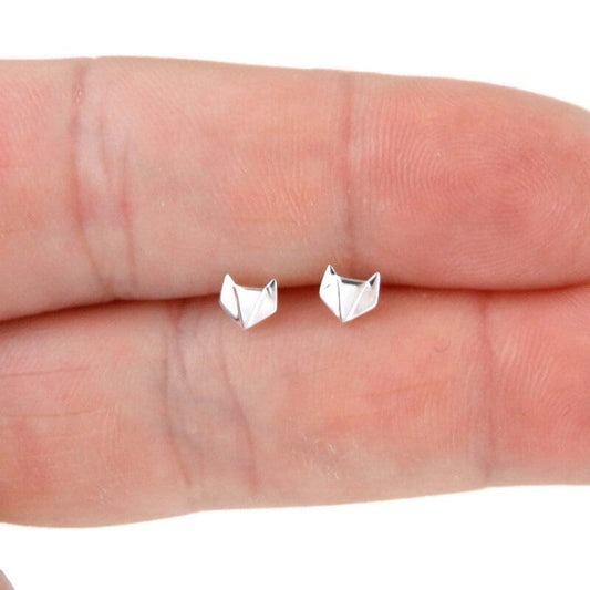 Tiny Fox Earrings in Sterling Silver, Fox Earrings, Fox Stud Earrings,Animal Stud Earrings, Kids Earrings, Animal Earrings,Gift for Her