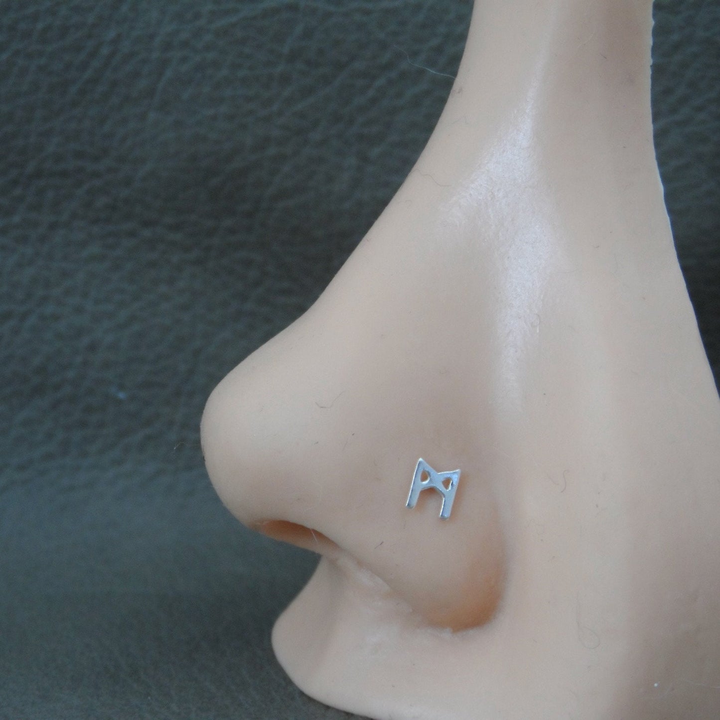 Tiny Mannaz Rune Nose Stud in Sterling Silver, Mannaz Jewelry, Viking Jewelry, Rune Nose Stud, Rune Jewelry, Tiny Nose Stud, Body Piercing
