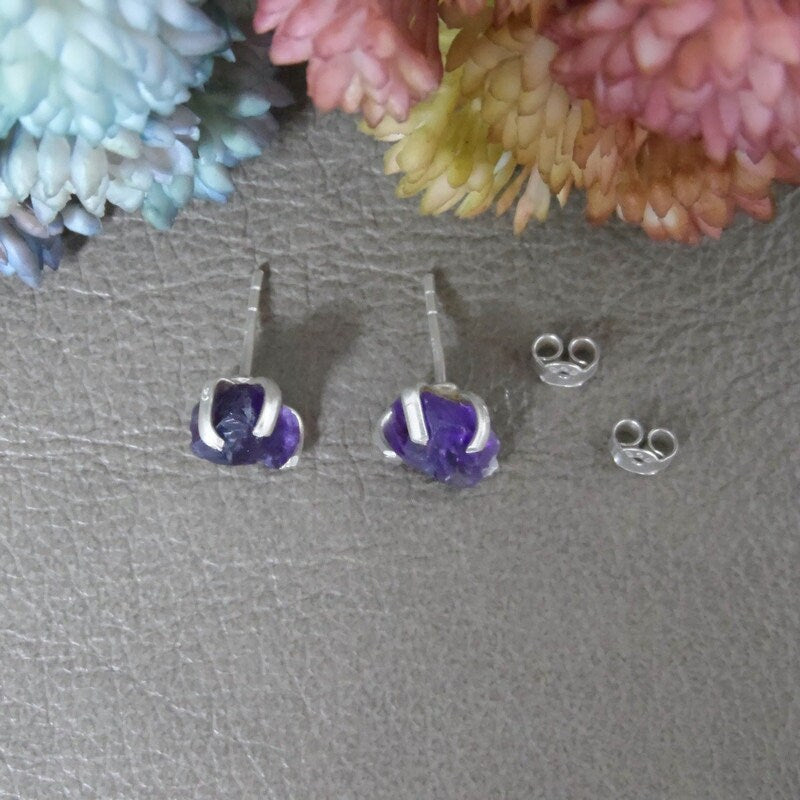 Amethyst Raw Gemstone Earrings