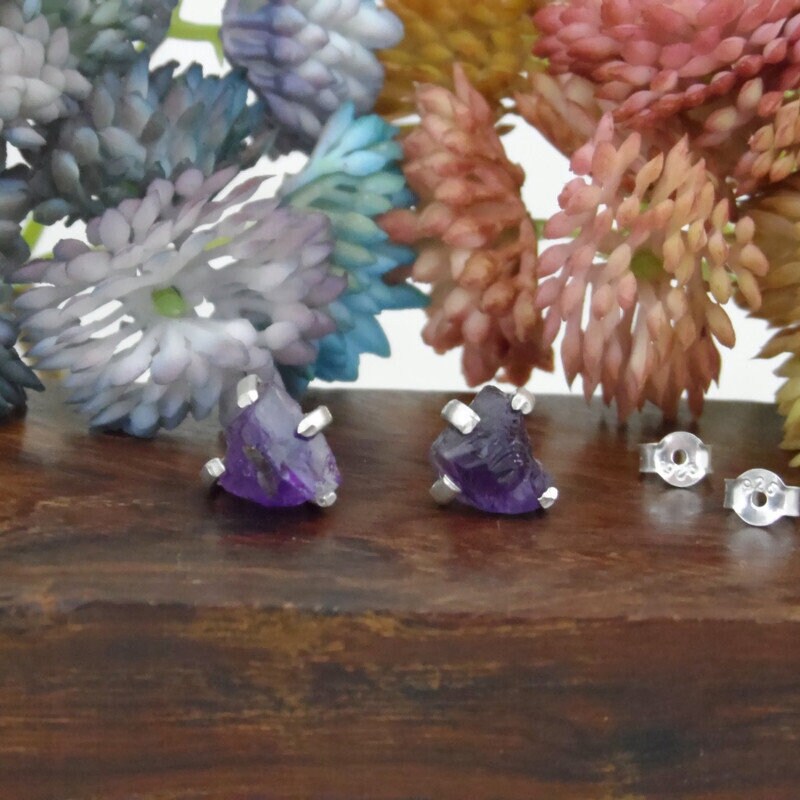 Amethyst Raw Gemstone Earrings