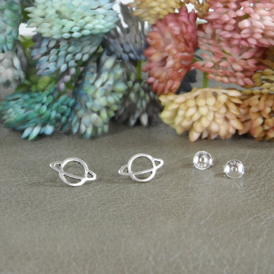 Saturn Earrings in Sterling Silver