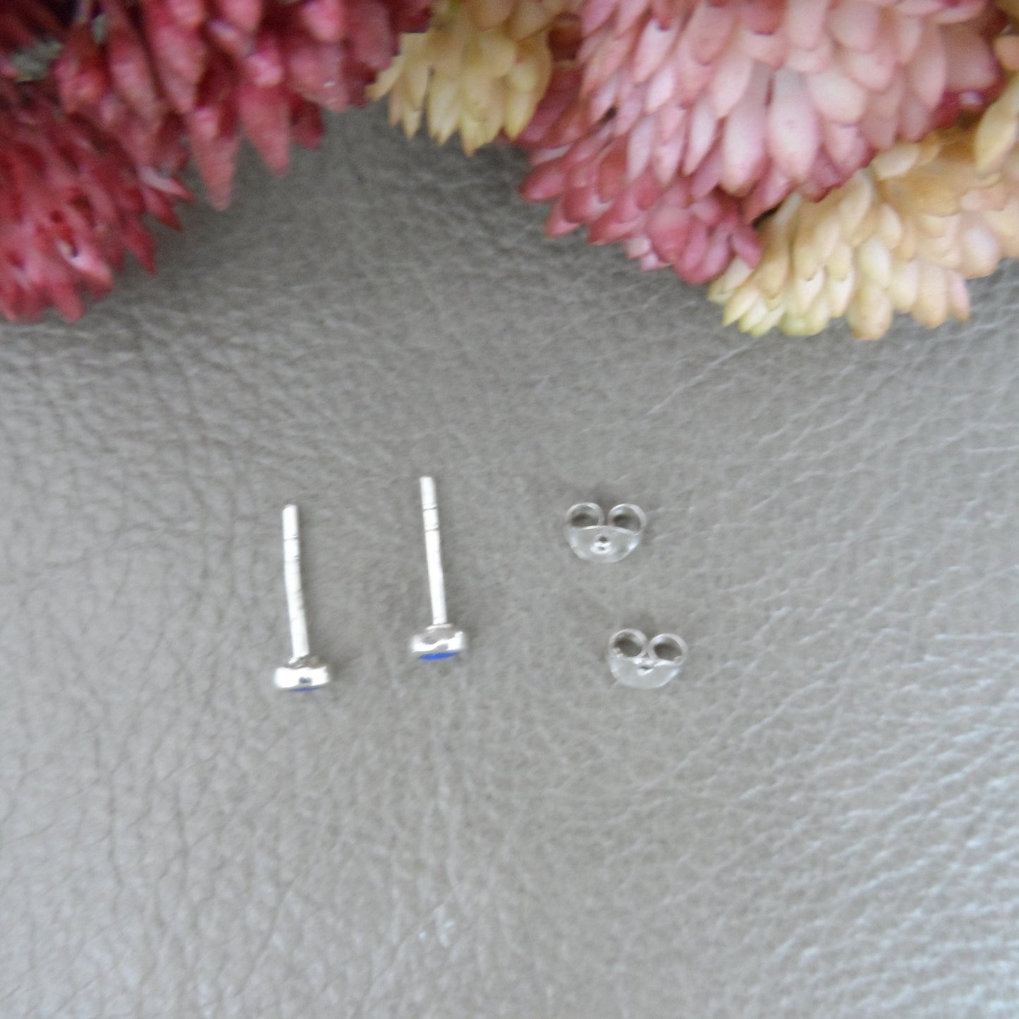 Tiny Lapis Earrings in Sterling Silver,Lapis Lazuli Earrings, 4mm Earrings, Blue Lapis Earrings, Sterling Silver Earrings, Gift for Her