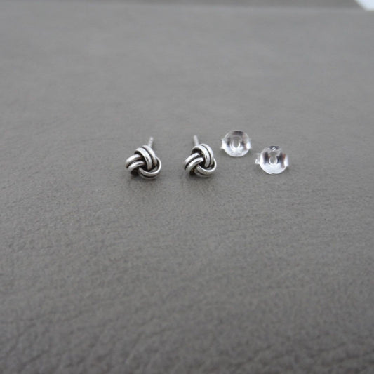 Knot Stud Earrings in Sterling Silver