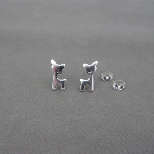 Deer Earrings in Sterling Silver
