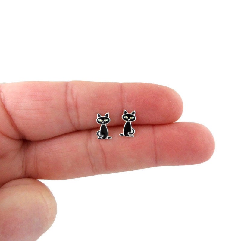 Black Cat Earrings  Art  Soul
